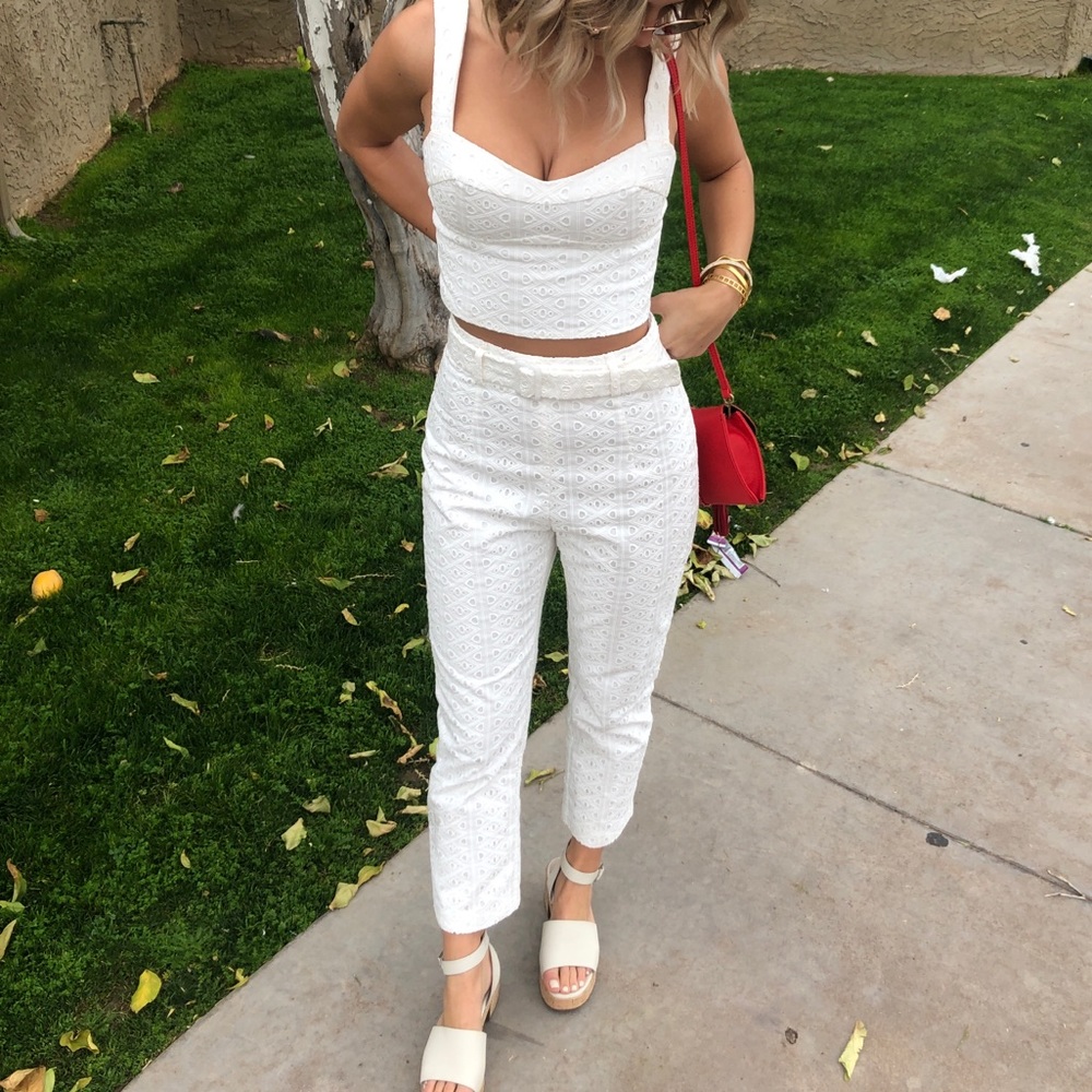 Kookai 2 piece white pant set!